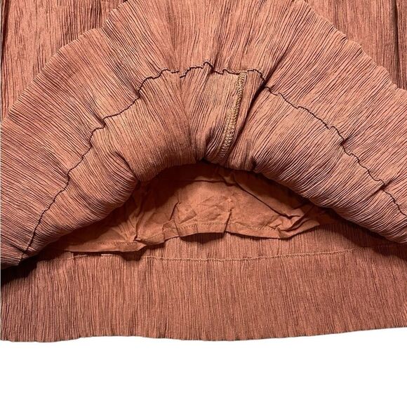 BOHME Dasha Textured Mini Dress Terracotta Size Small - Picture 6 of 9